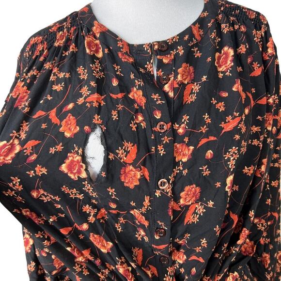 (Flawed) Free People Flower Fields Mini Dress in Dark Combo Small NWOT - Picture 4 of 11